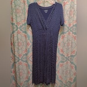 LL Bean Woman's Short Sleeve Polka Dot Dress